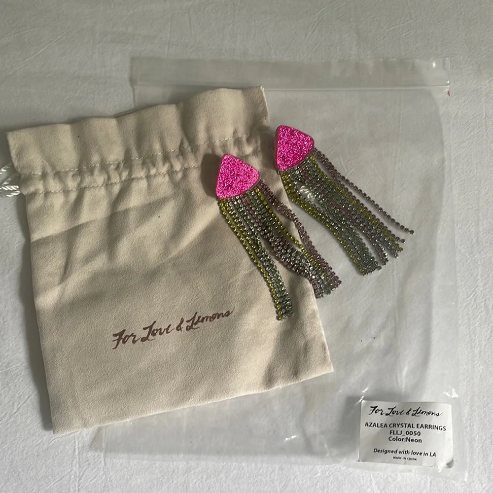 For Love & Lemons Azalea crystal earrings NWT